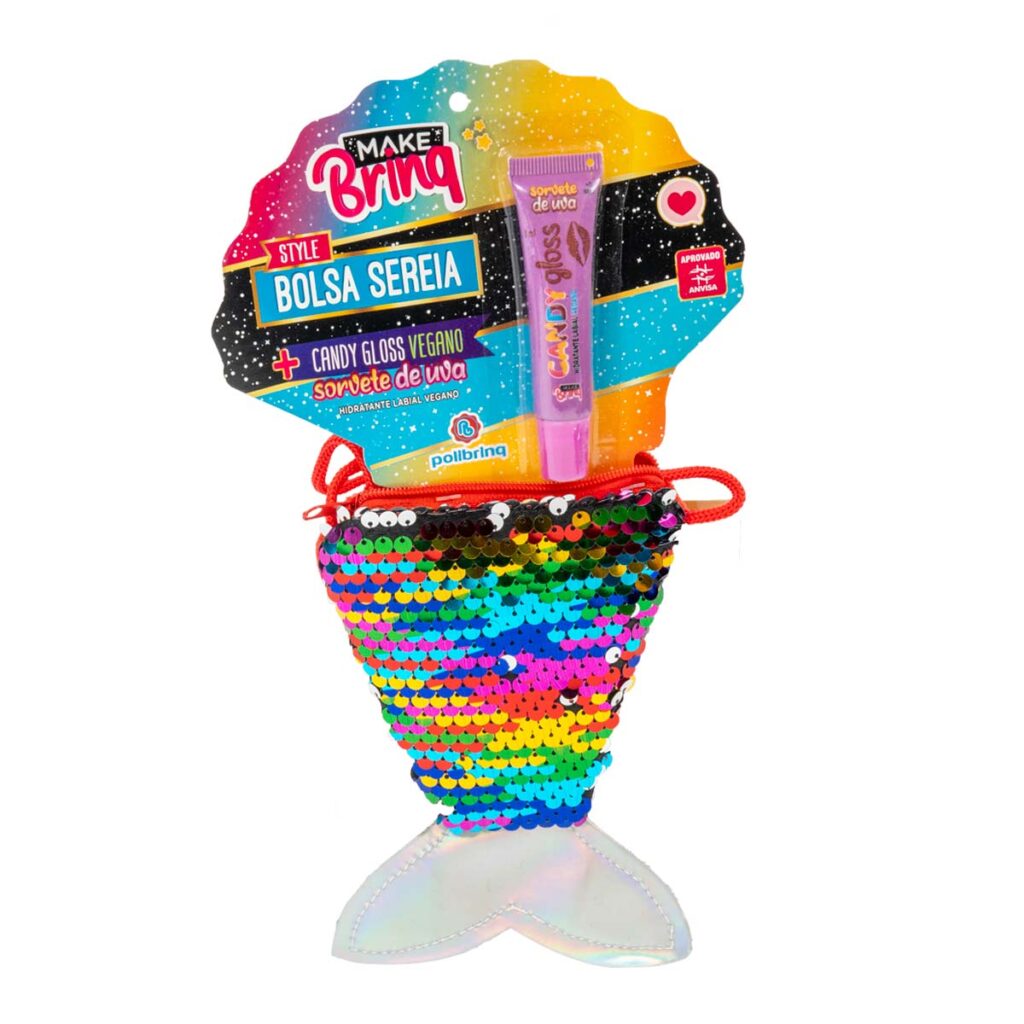 MK101 – MAKEBRINQ STYLE – BOLSA SEREIA GLITTER COM GLOSS LABIAL – IMEDIATO
