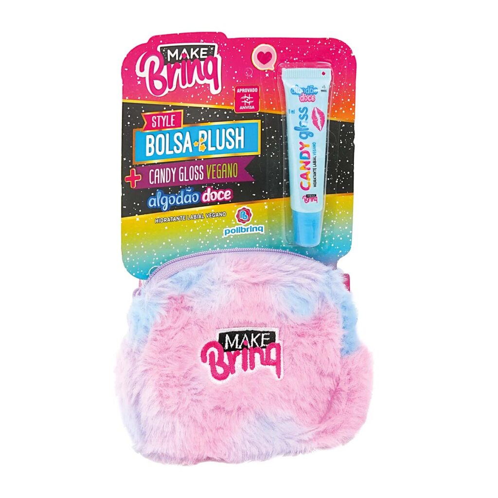 MK102 – MAKEBRINQ STYLE – BOLSA PLUSH COM GLOSS LABIAL – IMEDIATO