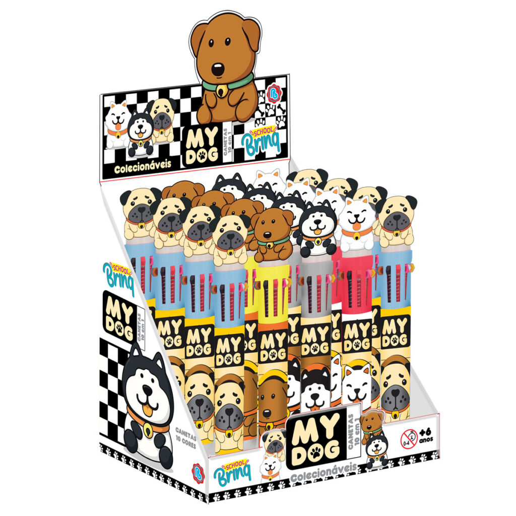 SCB210 – SCHOOLBRINQ CANETA GEL 10 EM 1 MY DOG COLECIONÁVEL – DISPLAY – IMEDIATO