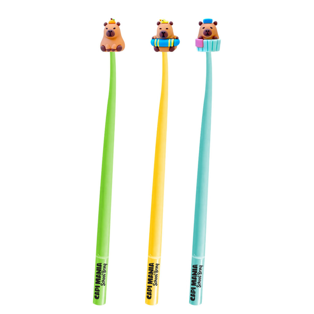 SCB214 – SCHOOLBRINQ – CANETA GEL EM SILICONE CAPIVARA CAPI MANIA  IMEDIATO