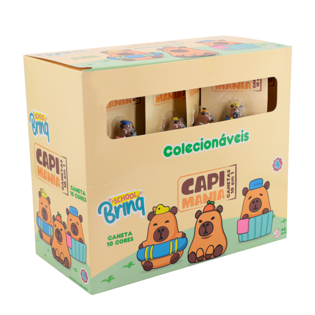 SCB215 – SCHOOLBRINQ – CANETA GEL 10 EM 1 CAPIVARA CAPI MANIA – BLISTER – IMEDIATO