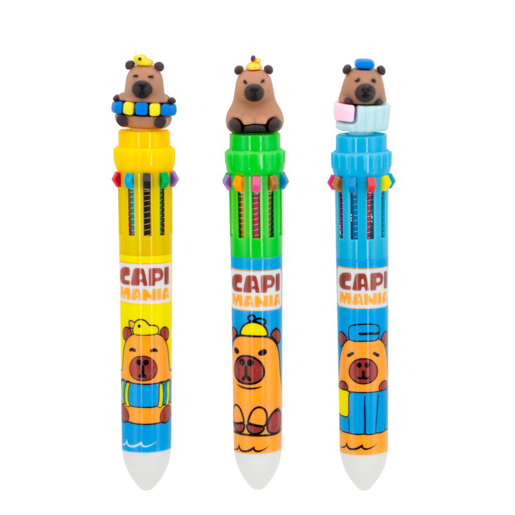SCB215 – SCHOOLBRINQ – CANETA GEL 10 EM 1 CAPIVARA CAPI MANIA – BLISTER – IMEDIATO