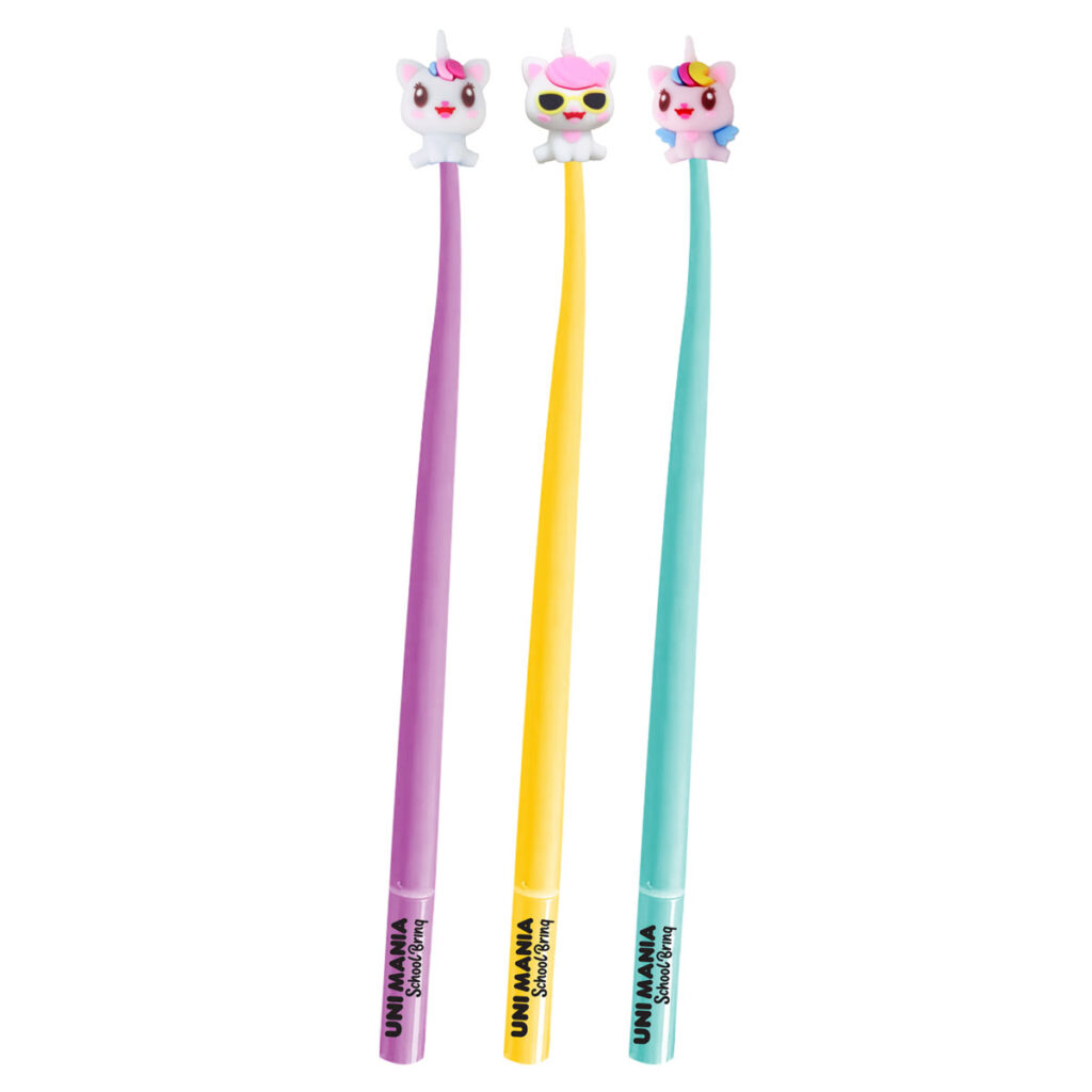 SCB220 – SCHOOLBRINQ – CANETA GEL EM SILICONE UNICÓRNIO UNIMANIA – IMEDIATO