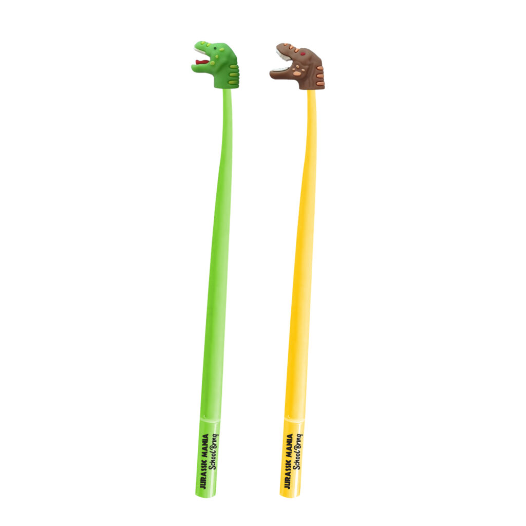 SCB225 – CANETA GEL EM SILICONE DINOSSAURO DINOMANIA – IMEDIATO