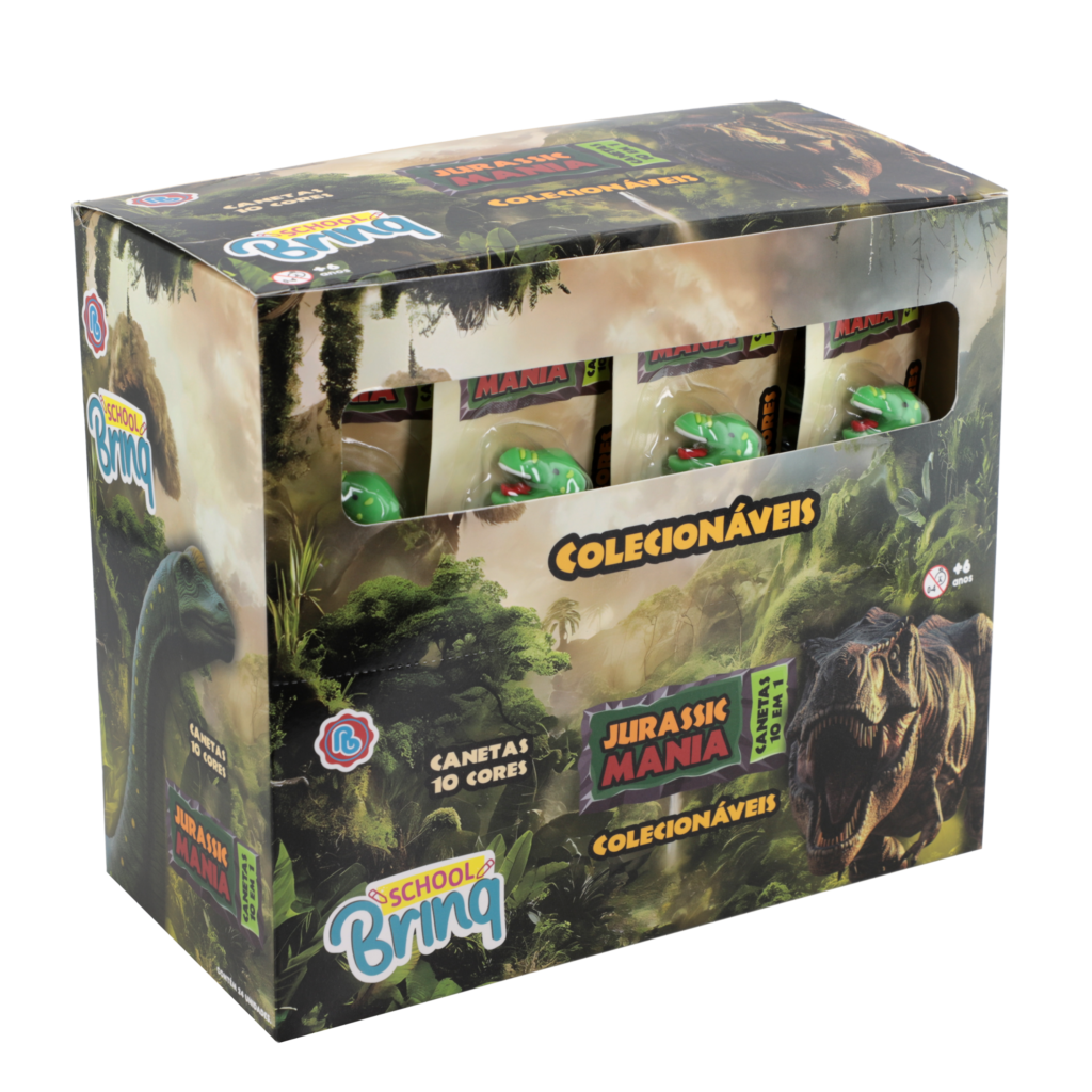 SCB226 – SCHOOLBRINQ – CANETAL GEL 10 EM 1 DINOSSAURO DINOMANIA – BLISTER – IMEDIATO