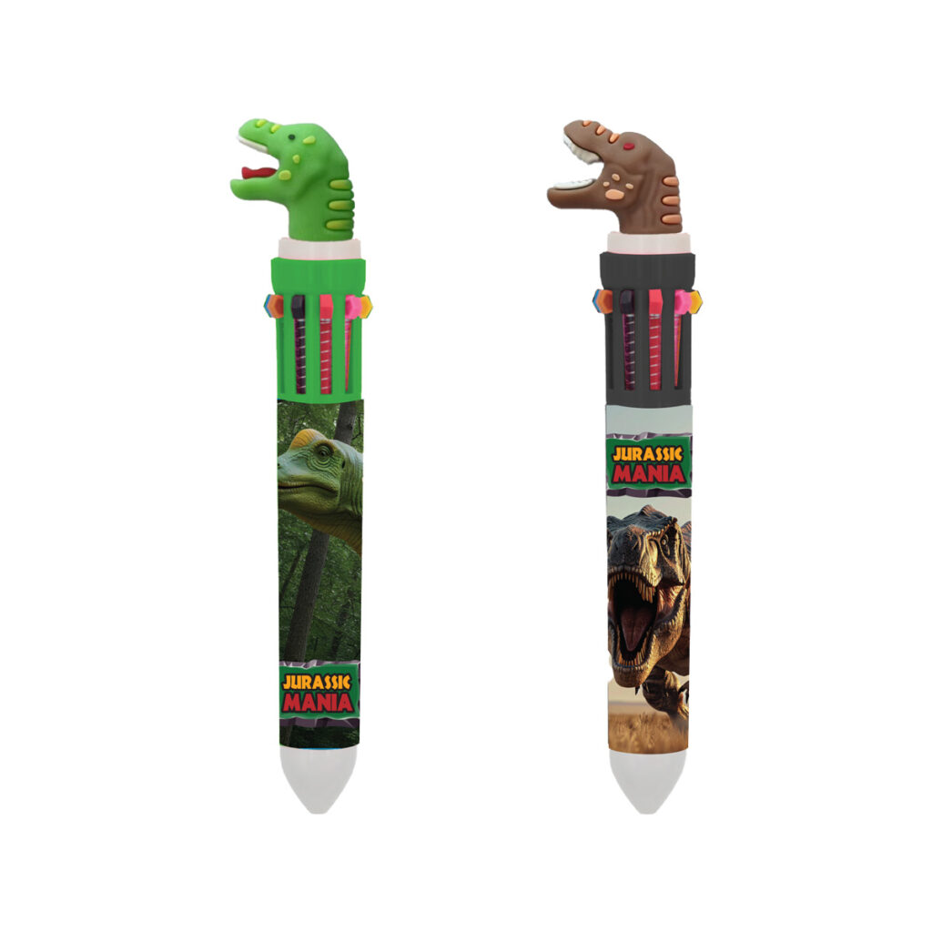 SCB227 – SCHOOLBRINQ – CANETA GEL 10 EM 1 DINOSSAURO DINOMANIA – DISPLAY – IMEDIATO