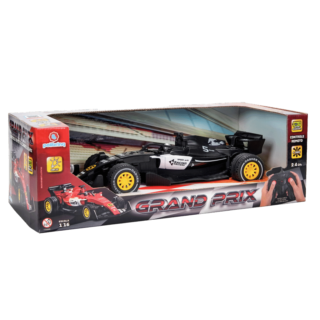 CAR209 – CARRINHO DE CONTROLE REMOTO F1 COM LUZ, BATERIA RECARREGÁVEL – GRAND PRIX
