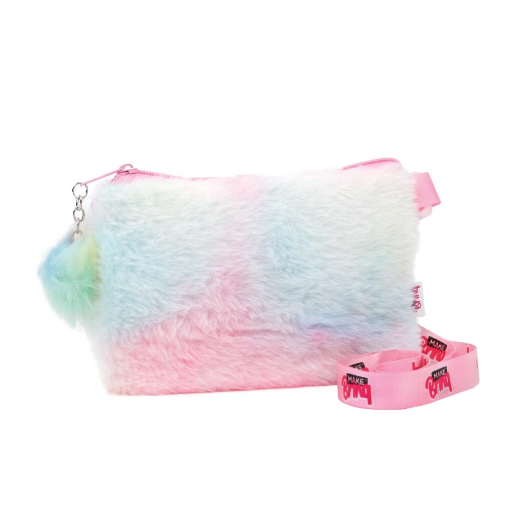 MK104 – MAKEBRINQ STYLE FASHION – BOLSA PLUSH COM ESMALTE, GLOSS LABIAL, SET DE SOMBRA E BLUSH